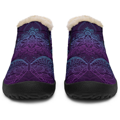 Purple Butterfly Mandala Winter Sneakers - Crystallized Collective
