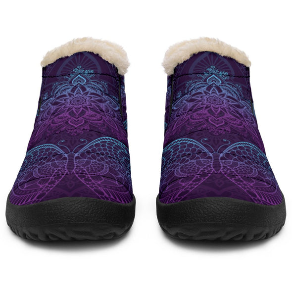 Purple Butterfly Mandala Winter Sneakers - Crystallized Collective