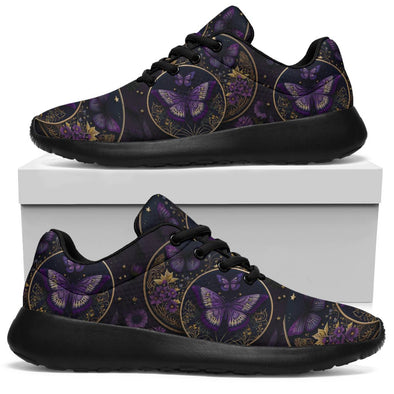 Purple Butterfly Mandalas Sports Sneakers - Crystallized Collective