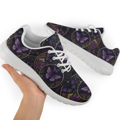 Purple Butterfly Mandalas Sports Sneakers - Crystallized Collective