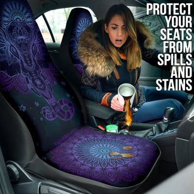 Purple Elephant Mandala Car Seat Cover - Crystallized Collective