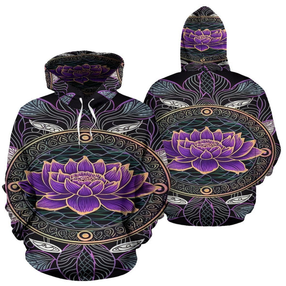 Purple Lotus Mandala Hoodie - Crystallized Collective