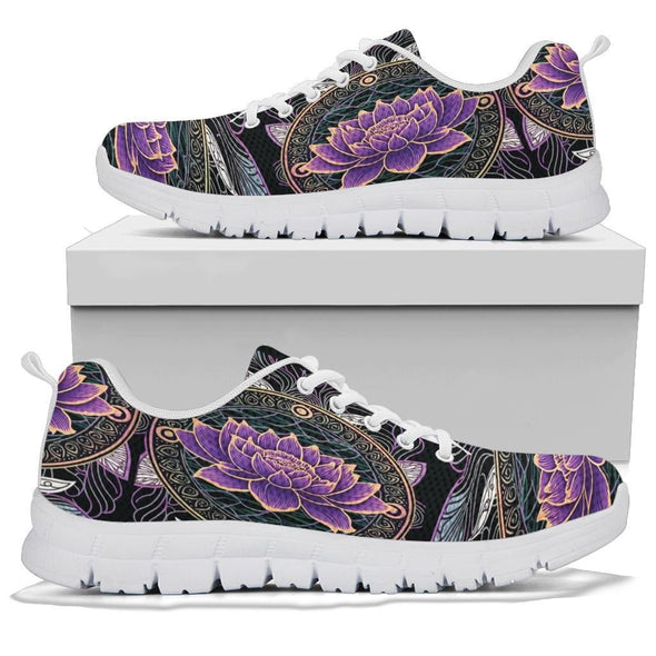 Purple Lotus Mandala Sneakers - Crystallized Collective