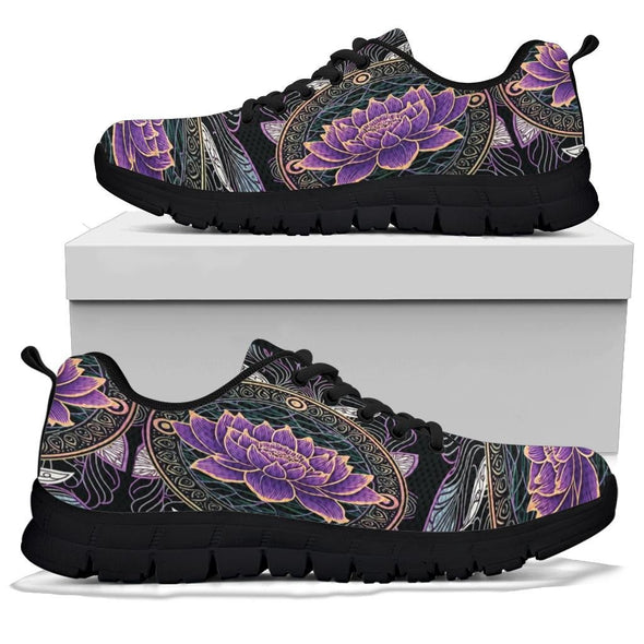 Purple Lotus Mandala Sneakers - Crystallized Collective