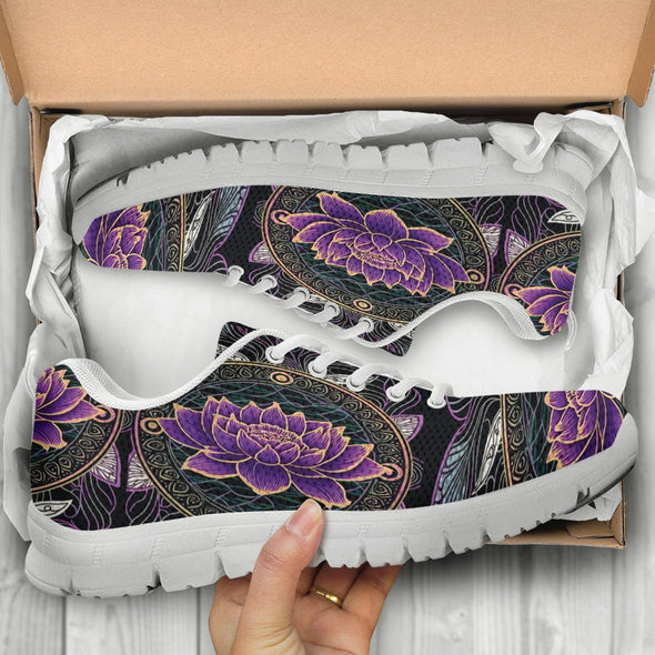 Purple Lotus Mandala Sneakers - Crystallized Collective