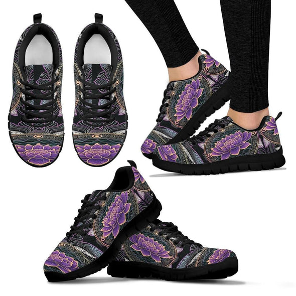 Purple Lotus Mandala Sneakers - Crystallized Collective