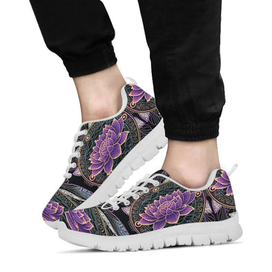 Purple Lotus Mandala Sneakers - Crystallized Collective