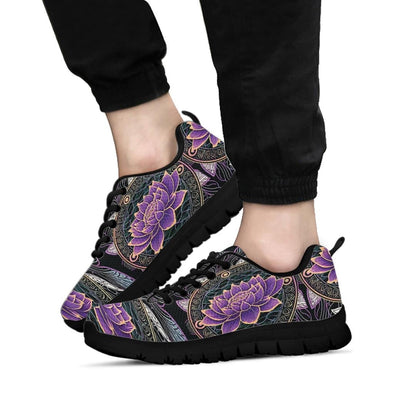 Purple Lotus Mandala Sneakers - Crystallized Collective