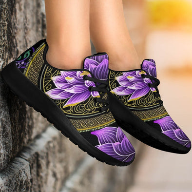 Purple Lotus Mandala Sport Sneakers - Crystallized Collective