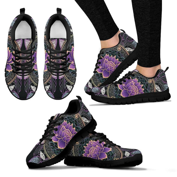 Purple Mandala Lotus Sneakers - Crystallized Collective