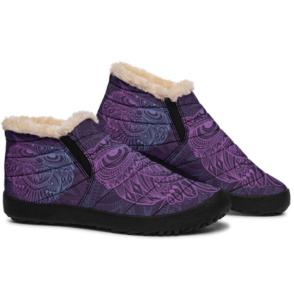 Purple Owl Mandala Winter Sneakers - Crystallized Collective