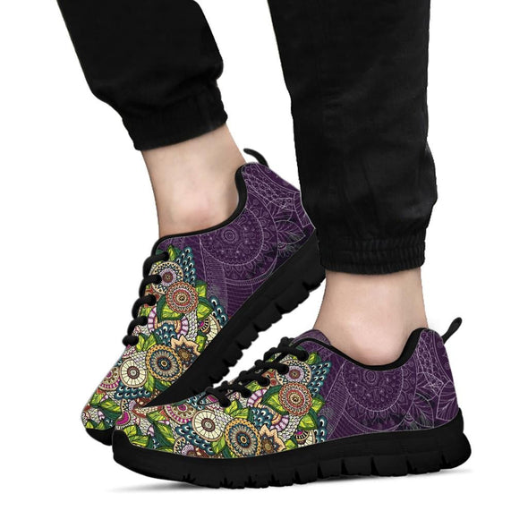 Purple Paisley flower Sneakers - Crystallized Collective