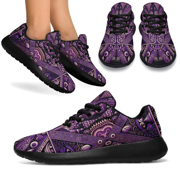Purple Psychedelic Boho Sport Sneakers - Crystallized Collective
