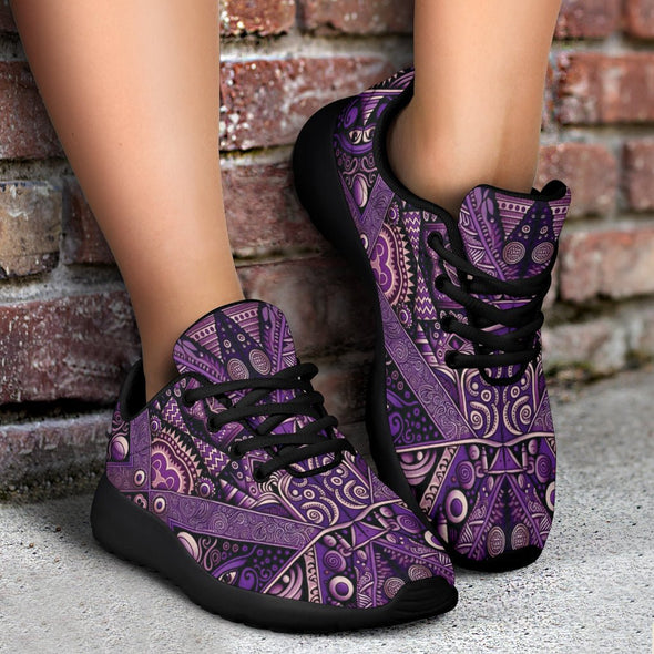 Purple Psychedelic Boho Sport Sneakers - Crystallized Collective