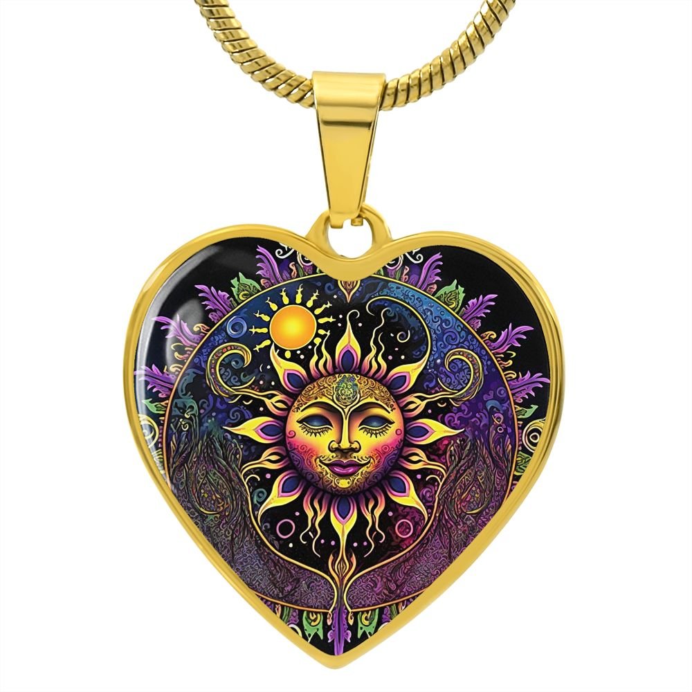 Purple Sun and Moon Mandala Necklace - Crystallized Collective