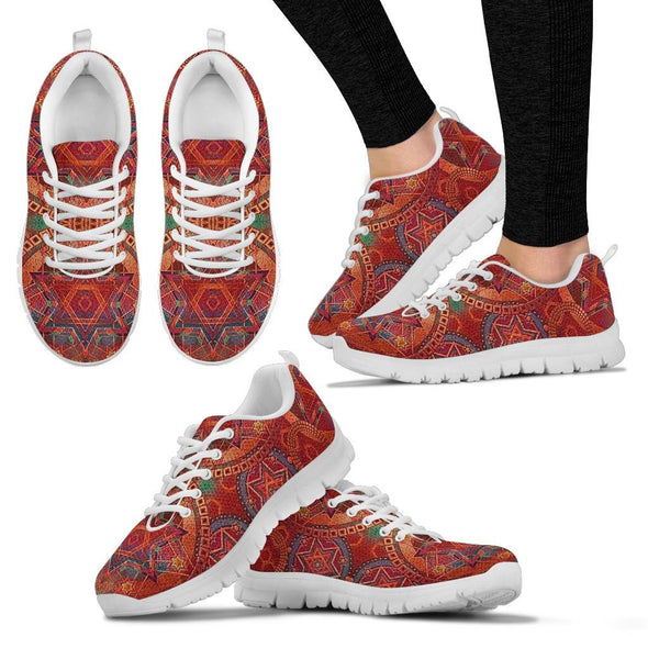 Red Oriental Mandala Sneakers - Crystallized Collective