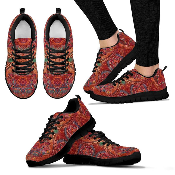 Red Oriental Mandala Sneakers - Crystallized Collective