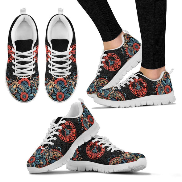 Red Peace Paisley Sneakers - Crystallized Collective