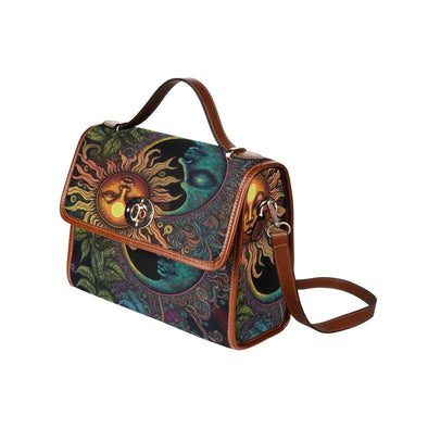 Rustic Sun and Moon Canvas Satchel Bag - Crystallized Collective