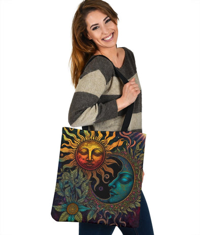 Rustic Sun and Moon Tote Bag - Crystallized Collective