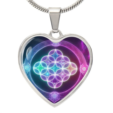 Sacred Geometry 1 Heart Necklace - Crystallized Collective