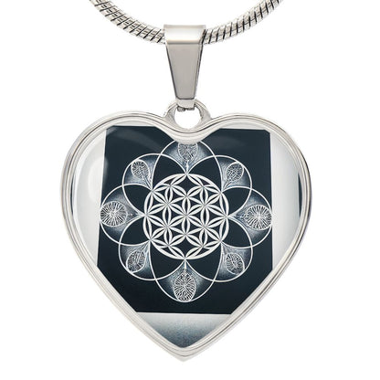 Sacred Geometry Heart Necklace - Crystallized Collective