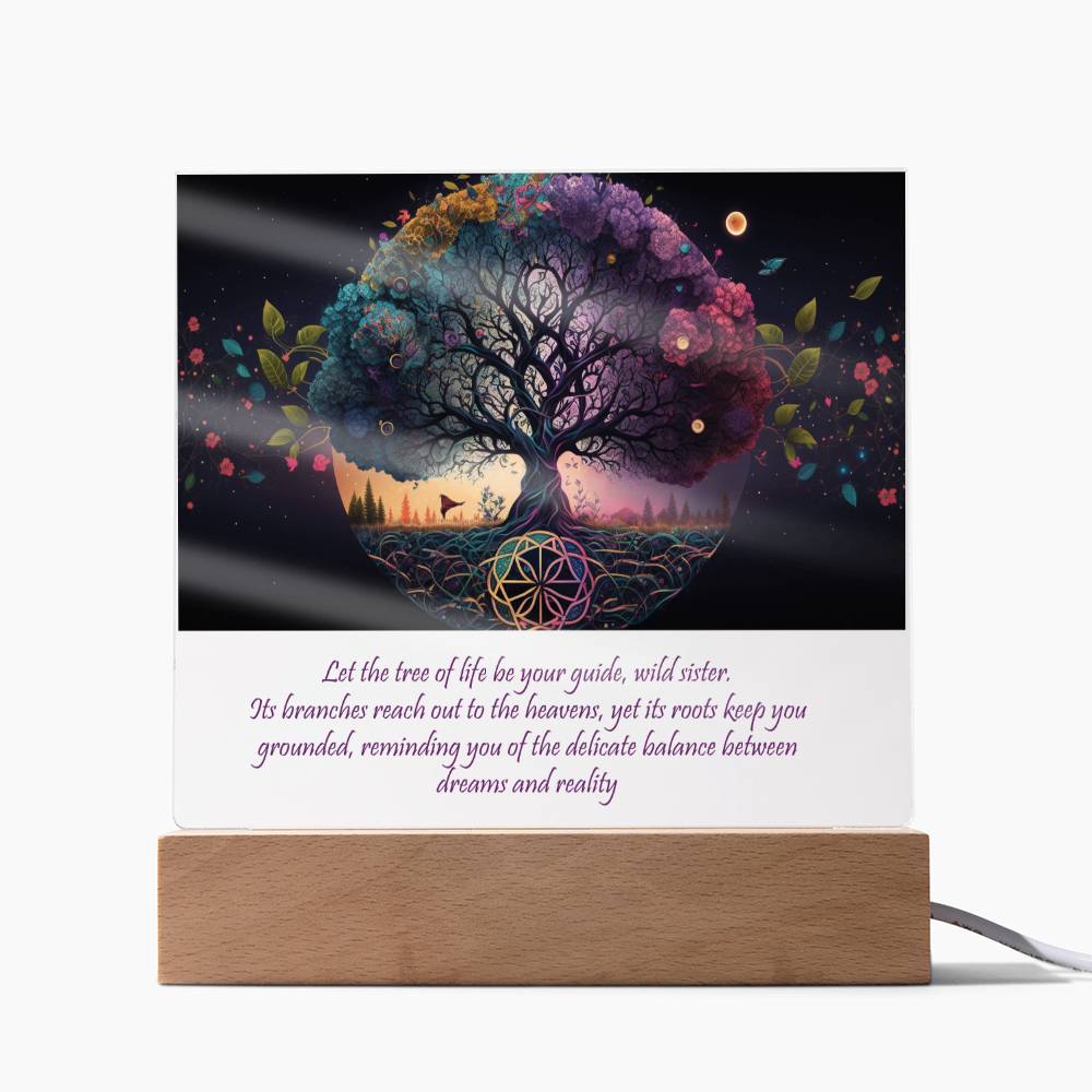 Sacred Tree of Life Acrylic Square Plaque - Crystallized Collective