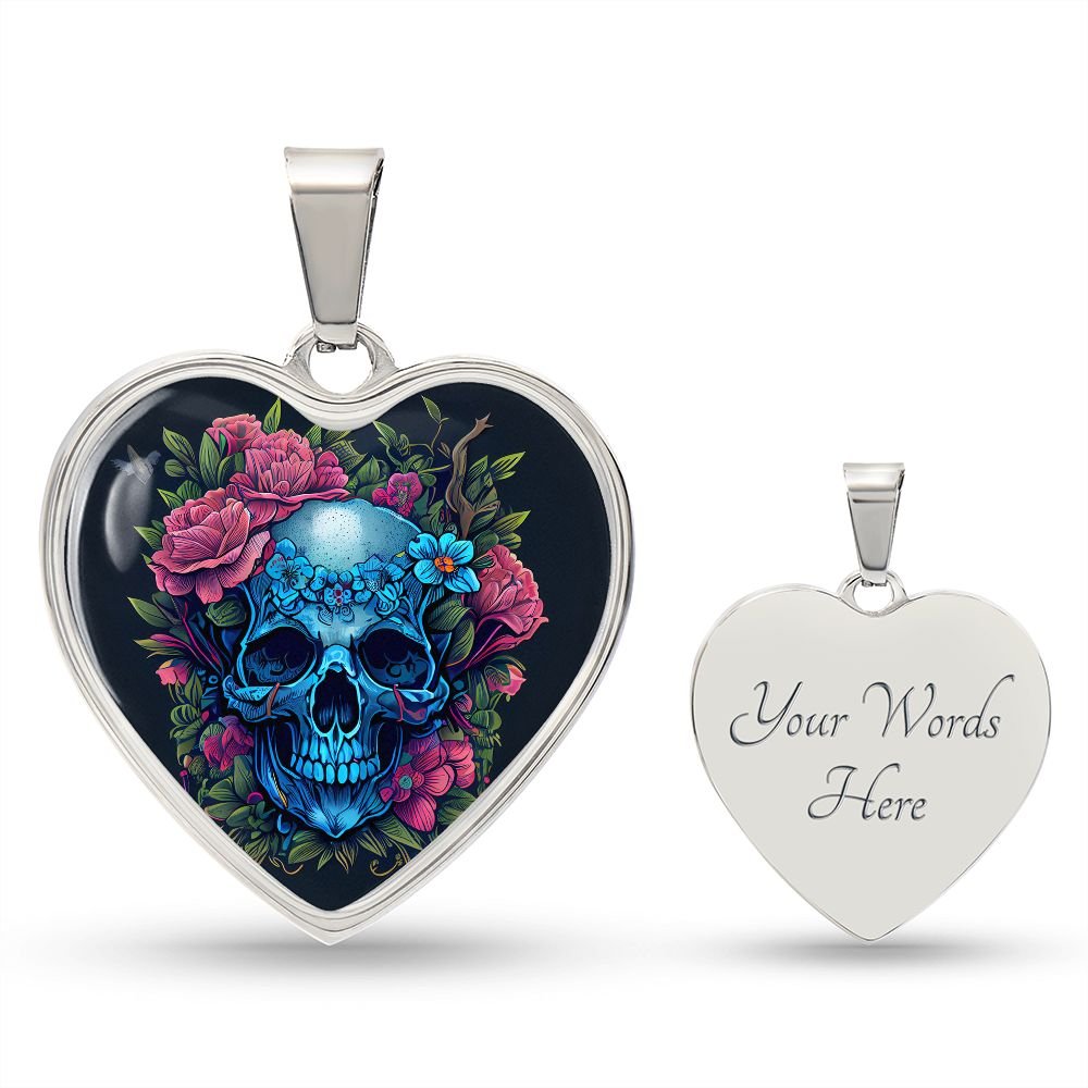 Skull and Flowers Necklace - Crystallized Collective