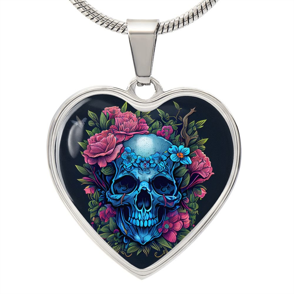 Skull and Flowers Necklace - Crystallized Collective