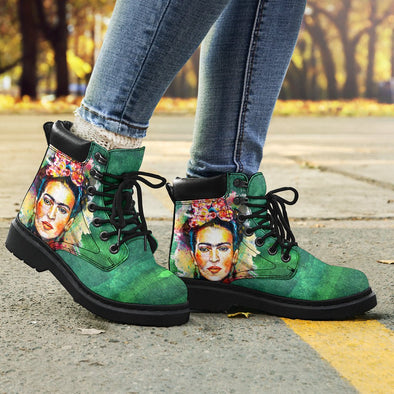 Suede Frida Kahlo Boots - Crystallized Collective