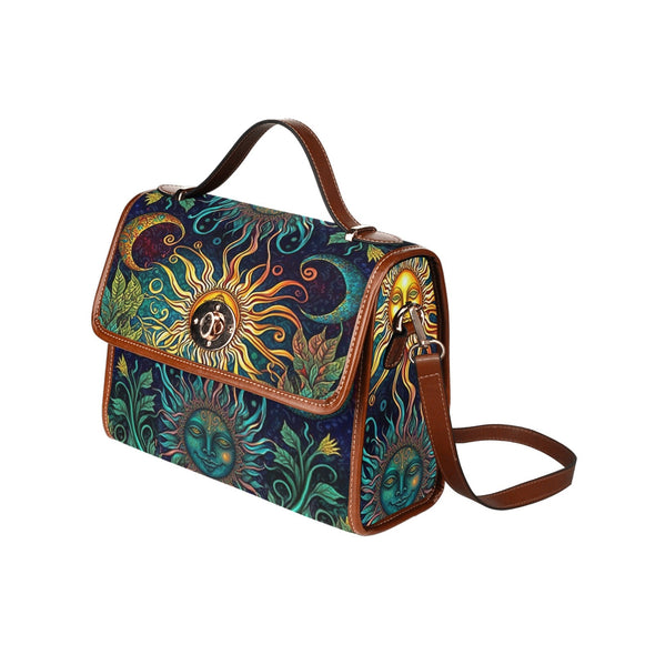 Sun and Moon Jungle Vines Canvas Satchel Bag - Crystallized Collective