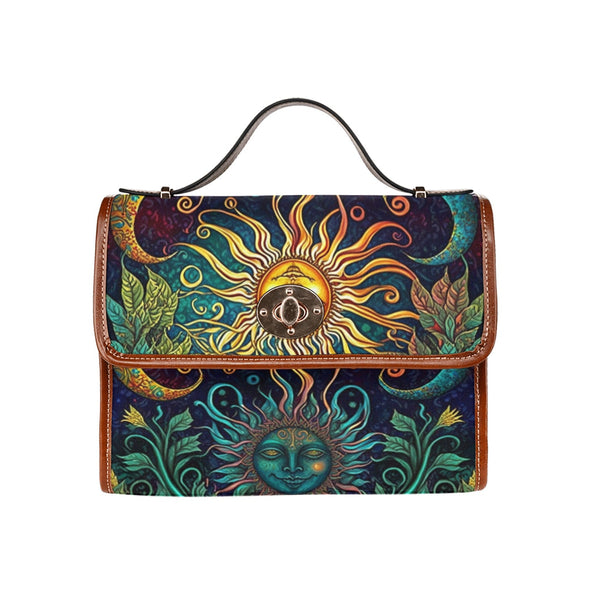 Sun and Moon Jungle Vines Canvas Satchel Bag - Crystallized Collective