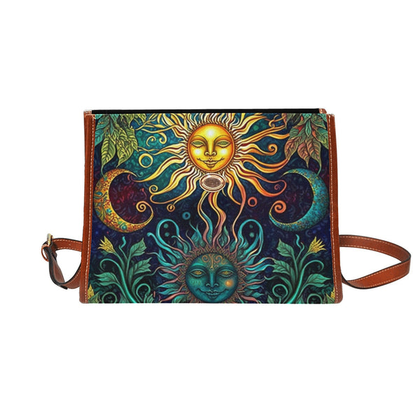 Sun and Moon Jungle Vines Canvas Satchel Bag - Crystallized Collective