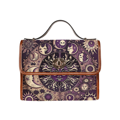 Sun and Moon Phases Canvas Satchel Bag - Crystallized Collective