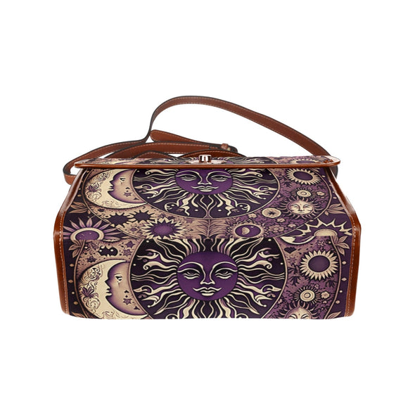 Sun and Moon Phases Canvas Satchel Bag - Crystallized Collective