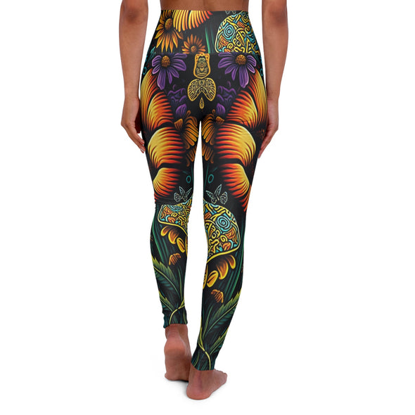 Sunflower Dreams: Enchanting High-Waist Yoga Leggings - Crystallized Collective