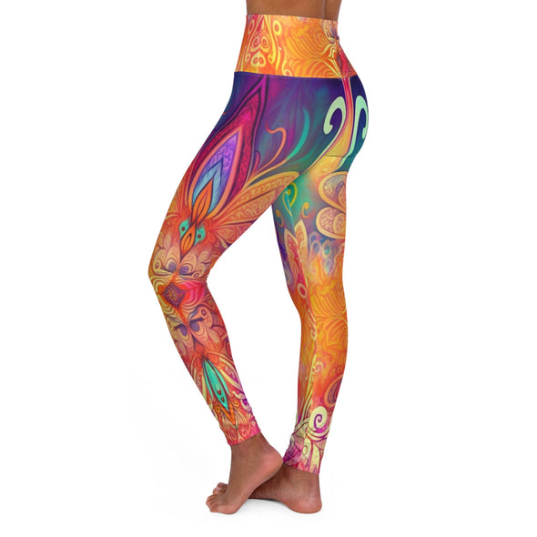 Vibrant Boho Bliss: High Waist Yoga Legging for Effortless Flexibility - Crystallized Collective