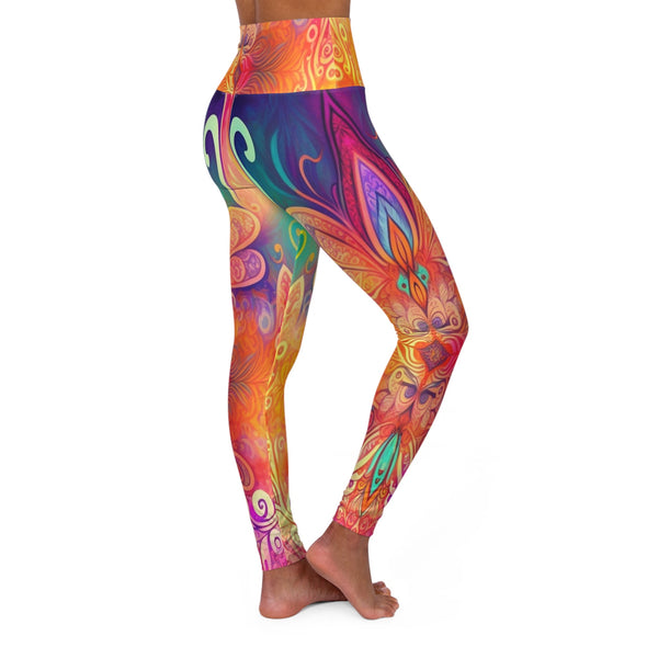 Vibrant Boho Bliss: High Waist Yoga Legging for Effortless Flexibility - Crystallized Collective