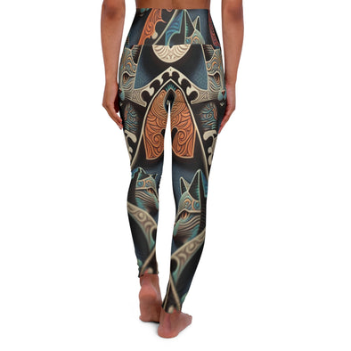 Vibrant Cats Kaleidoscope High Waist Yoga Leggings - Crystallized Collective