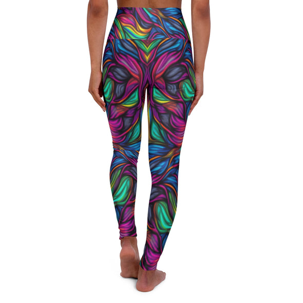 Vibrant Feathered Bliss: High Waist Yoga Legging for Effortless Style - Crystallized Collective