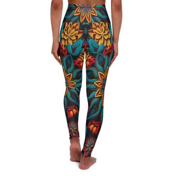 Vibrant Kaleidoscope High Waist Yoga Legging - Serene Bliss - Crystallized Collective