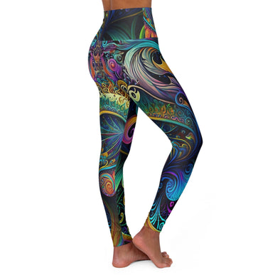 Vibrant Kaleidoscope: Psychedelic High-Waist Yoga Legging - Crystallized Collective