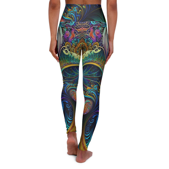 Vibrant Kaleidoscope: Psychedelic High-Waist Yoga Legging - Crystallized Collective