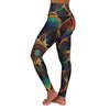 Vibrant Psychedelic Blossom Yoga Legging - Kaleidoscope Bliss - Crystallized Collective