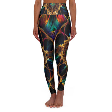 Vibrant Psychedelic Blossom Yoga Legging - Kaleidoscope Bliss - Crystallized Collective