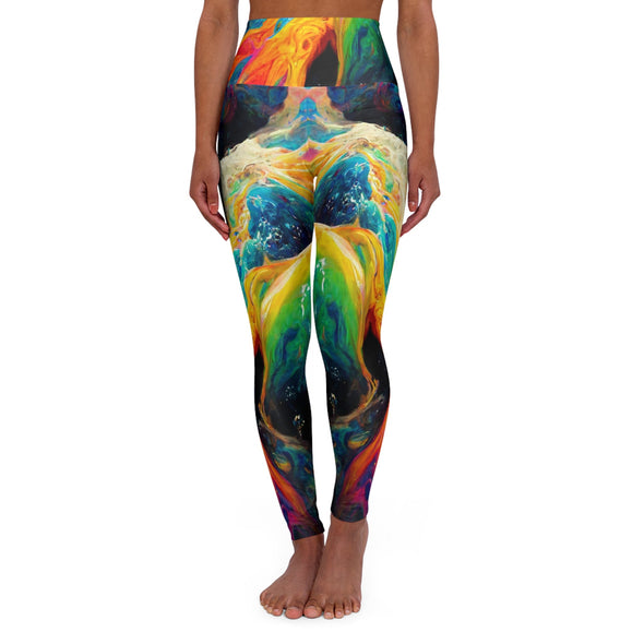 Vibrant Serenity: Liquid Art High-Waist Yoga Legging - Crystallized Collective