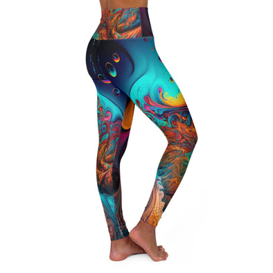 Vibrant Serenity: Liquid Art High-Waist Yoga Legging with a Psychedelic Twist - Crystallized Collective