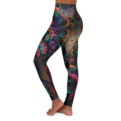 Vibrant Serenity: Psychedelic Holons High-Waist Yoga Legging - Crystallized Collective