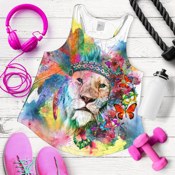 Watercolor Lion Tank Top - Crystallized Collective