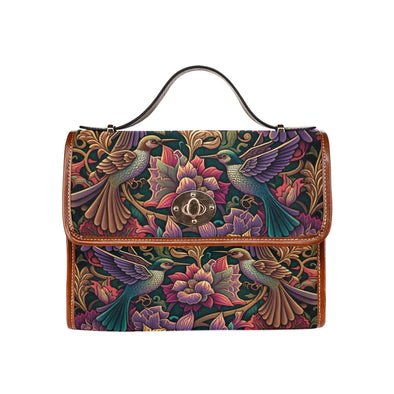 Whimsical Hummingbirds Canvas Satchel Bag - Crystallized Collective